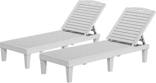 Miniatura 27 de YITAHOME - Tumbonas para exteriores con cojín y respaldo ajustable, tumbonas resistentes para patio junto a la piscina, fácil montaje, impermeables