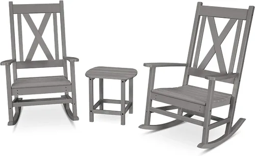 Miniatura 3 de POLYWOOD® Braxton - Juego de mecedoras, color blanco