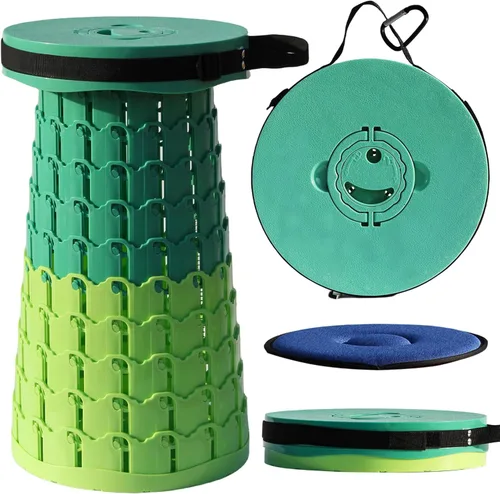Miniatura 13 de ALEVMOOM Taburete plegable XXL 2025 de 19.7 pulgadas con cojín, capacidad de 1000 libras, taburetes portátiles para adultos, resistente, altura