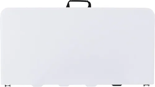 Miniatura 2 de Flash Furniture Kathryn - Mesa plegable cuadrada de plástico blanco de granito de 2.79 pies con asa de transporte