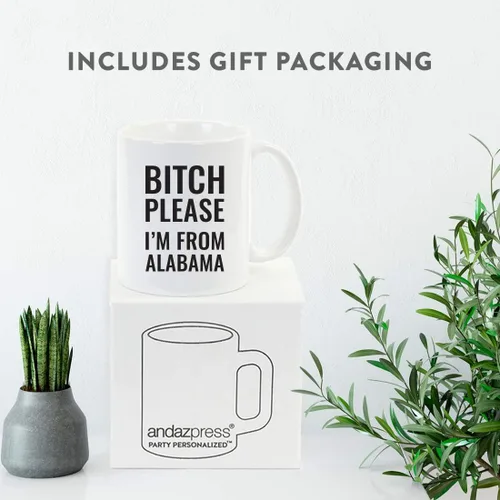 Miniatura 4 de Andaz Press Taza de café de 11 onzas, regalo de broma, Bitch Please I'm from Alabama, paquete de 1, incluye caja de regalo, divertidas ideas
