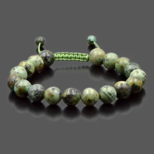 Miniatura 2 de AD Beads - Pulseras de gemas naturales de 0.39 pulgadas, cristales de sanación, macramé ajustable de 7 a 9 pulgadas