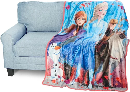 Miniatura 5 de The Northwest Company Disney Frozen 2 - Manta de seda con diseño de hojas que caen, 46 x 60 pulgadas, multicolor, 1 unidad