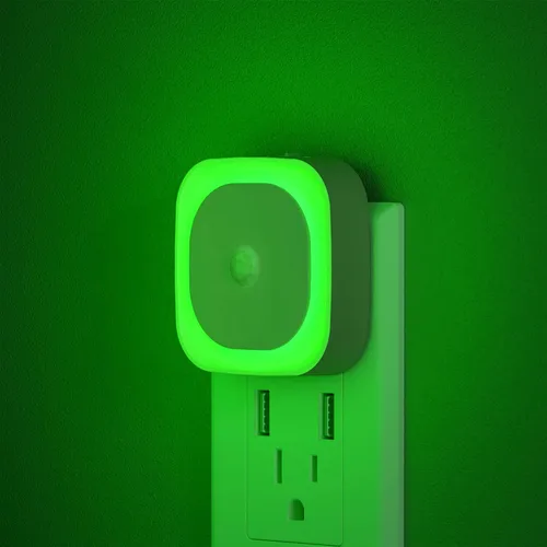 Miniatura 18 de YUNLEX Paquete de 2 luces nocturnas enchufables con sensor de movimiento y sensor de atardecer a amanecer, 3 modos de sensor, luces nocturnas azules