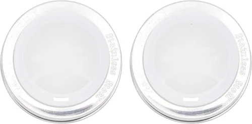 Miniatura 16 de Tapa de silicona para beber con banda de acero inoxidable para tarros Mason (Americana multicolor, boca regular)