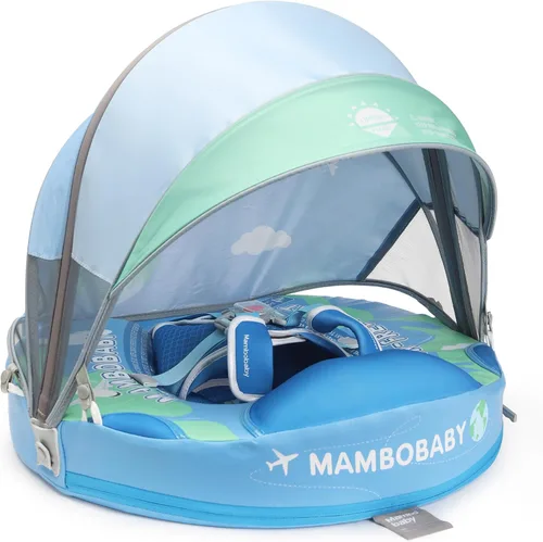 Miniatura 6 de Mambobaby Flotador con dosel, flotador para bebé con toldo, flotador plegable compresible para bebé, flotador portátil para piscina infantil