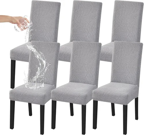 Miniatura 89 de HZDHCLH Juego de 6 fundas grises para sillas Parsons de elastano para comedor, fundas elásticas de elastano para sillas Parsons, fundas de asiento