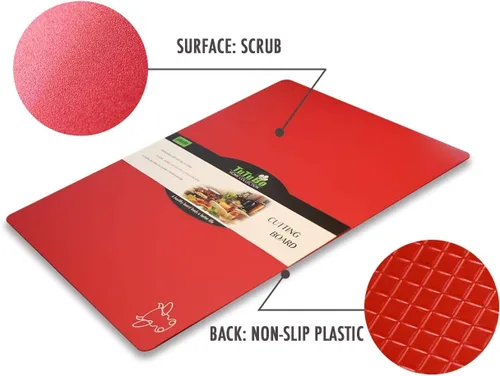 Miniatura 2 de Fotouzy Tablas de cortar de plástico para cocina, juego de 7 alfombrillas de corte flexibles con iconos de comida, sin BPA, mejoradas 100%
