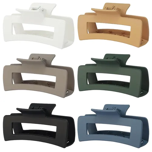 Miniatura 15 de Sisiaipu Pinzas de pelo grandes de 4 pulgadas, 6 piezas de garra grande para cabello grueso, pinzas cuadradas para el cabello para mujeres, pinzas