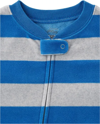 Miniatura 2 de Simple Joys by Carter's - Pijama de forro de vellón resistente al fuego para niños pequeños y bebés, holgada, con pies, paquete de 3