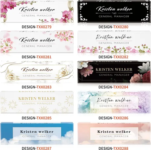 Miniatura 21 de Placa de Nombre Personalizada para Escritorio, Placas de Nombre Personalizadas para Escritorios, Placa de Nombre Personalizada de Acrílico