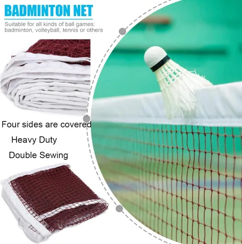 Miniatura 3 de Red de bádminton de nailon portátil para tenis, red deportiva para interior/exterior, patio trasero, patio escolar, jardín, 20 pies x 2.5 pies