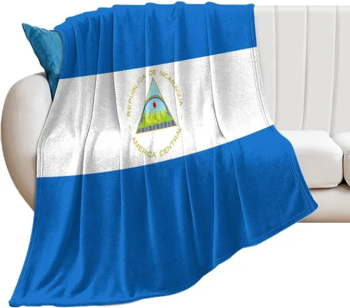 Manta con la bandera de Nicaragua, manta suave y ligera, colcha duradera para decoración del hogar, manta de sofá de 30 x 40 pulgadas
