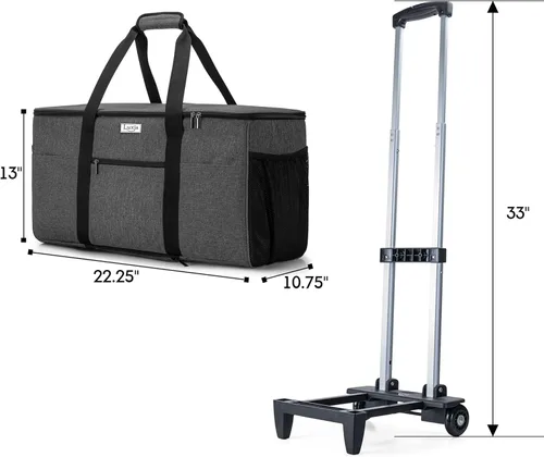 Miniatura 4 de LUXJA Bolsa con ruedas compatible con Cricut Maker (Explore Air) y fácil de presionar (9 x 9 pulgadas), funda de transporte para máquina troquelada