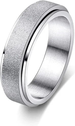 KOHOTA Anillos giratorios de acero inoxidable para mujeres y hombres, anillos giratorios para la ansiedad, anillos giratorios para aliviar la