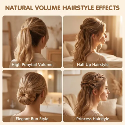 Miniatura 6 de ericotry Peine para el cabello, 2 piezas encantadoras inserciones de volumen para decoración del cabello, peine de esponja de espuma, herramienta