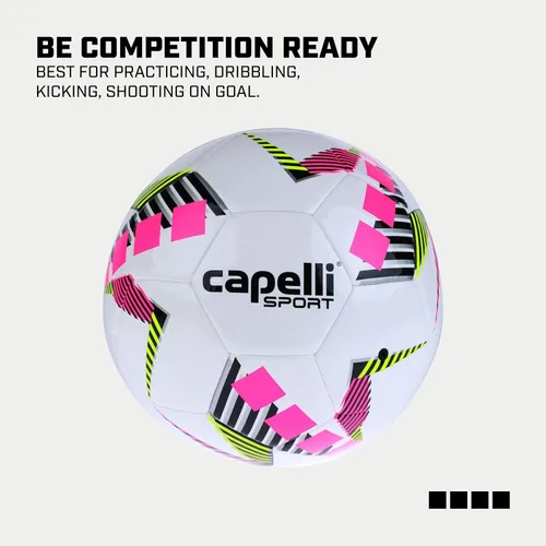 Miniatura 5 de Capelli Sport Balón de fútbol, Star Cubes Team Balón de fútbol para entrenamiento al aire libre e interior Rosa neón