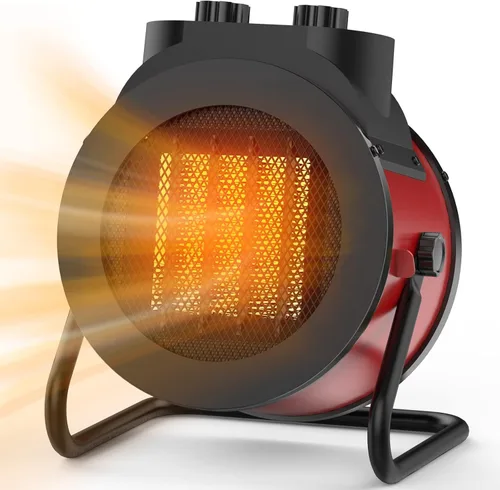 Elevoke Calentadores de espacio para uso en interiores, calentador eléctrico PTC de 1500 W con ángulo ajustable de 90°, calor de seguridad rápido,