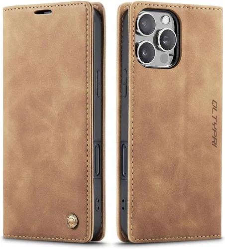 Miniatura 63 de QLTYPRI Para iPhone Air Case Wallet Con Tarjetero, Vintage PU Cuero Kickstand Cierre Magnético A Prueba De Golpes Folio Libro Funda Para IPhone 17