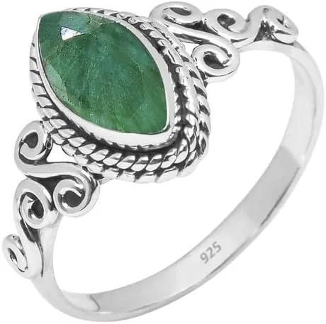Miniatura 37 de Anillo de plata de ley 925 con piedras preciosas para mujeres y niñas, hecho a mano, anillo de promesa de piedras preciosas naturales, regalo