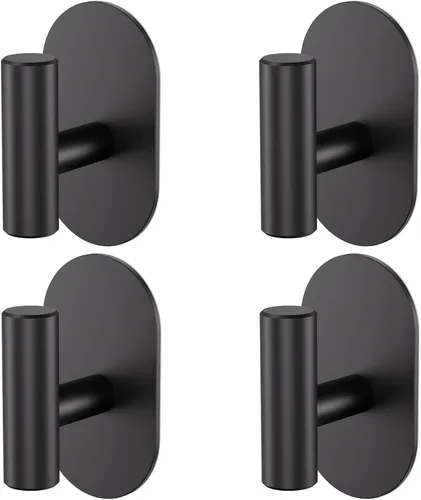 Miniatura 9 de Aikzik Ganchos adhesivos plateados resistentes, ganchos de pared para ducha, baño, toalla, abrigo, bata, ganchos de acero inoxidable para colgar