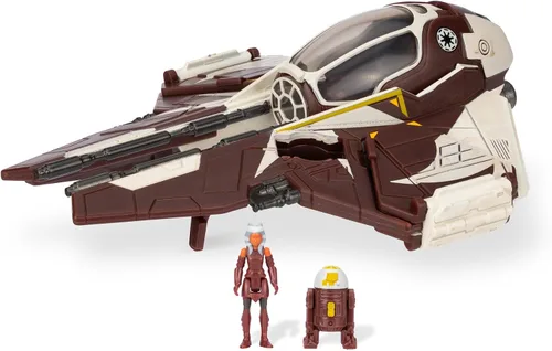 Miniatura 3 de Star Wars Micro Galaxy Squadron Ahsoka Tano's Jedi Starfighters Set – Vehículos de 5 pulgadas y 3 pulgadas, dos accesorios de micro figuras de 1