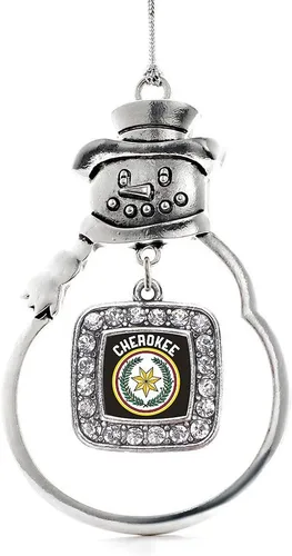 Miniatura 38 de Inspired Silver - Adorno de rodillo de reina - Adorno cuadrado de plata con muñeco de nieve con joyas de circonita cúbica