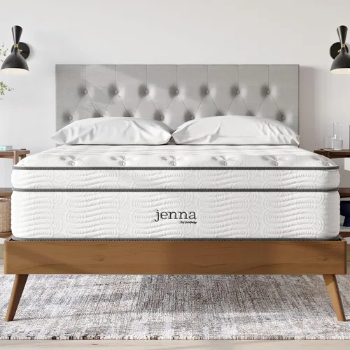 Miniatura 21 de Modway Jenna - Colchón King de muelles interiores (8 pulgadas), Espuma, Blanco