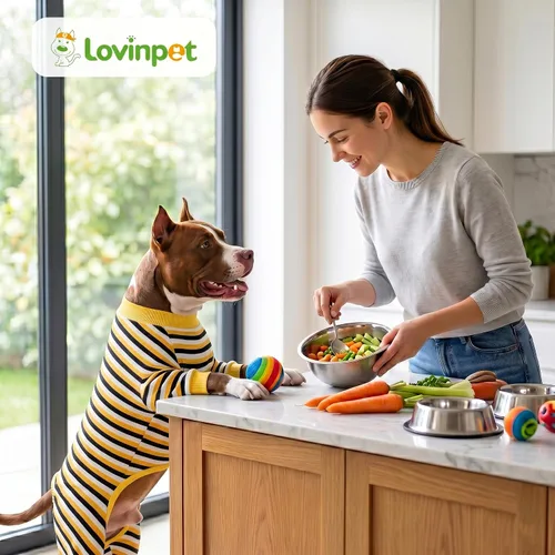 Miniatura 8 de LovinPet Pijama para perros grandes, camisa de algodón con rayas negras y amarillas, mameluco de cobertura completa para perro, pijamas
