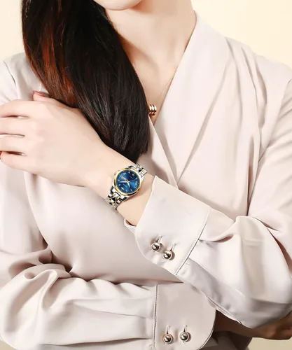 Miniatura 4 de OUPINKE Reloj automático para mujer, mecánico, cuerda automática, clásico de lujo