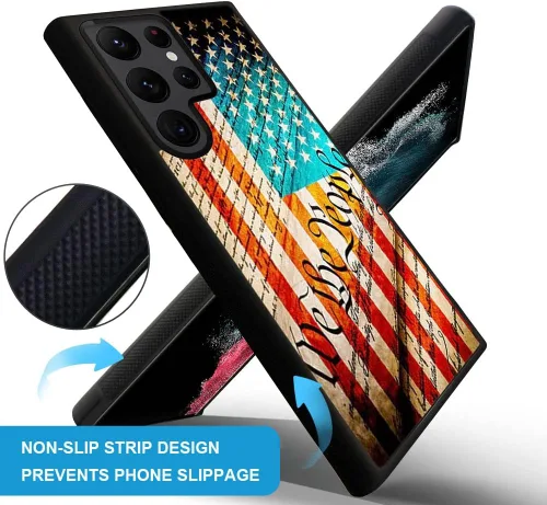 Miniatura 2 de ZHEGAILIAN Funda para Samsung Galaxy S22 Ultra - Diseño de bandera americana y Constitución de Estados Unidos, protección contra caídas para Bandera