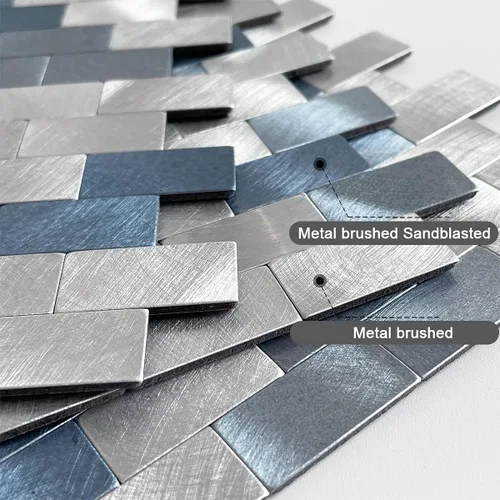 Miniatura 2 de BeNice Azulejos para salpicaduras de cocina, despegar y pegar, azulejos de metal para pared de baño, azulejos de pared de baño, color azul (10 hojas)