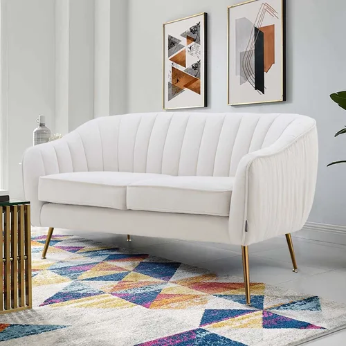 Miniatura 11 de Silla de Acento de Terciopelo, Silla Moderna de Barril, Sillas con Brazos para Sala de Estar y Dormitorio, Acabado Dorado, Beige