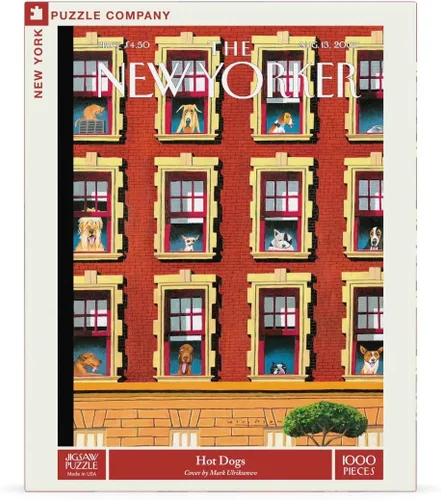 Miniatura 3 de New York Puzzle Company - New Yorker Hot Dogs - Rompecabezas de 1000 piezas para noches de juego familiares por Mark Ulriksen