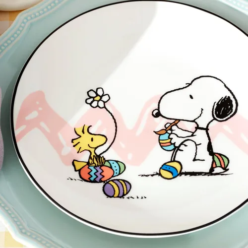Miniatura 4 de Lenox 895684 Peanuts Easter Snoopy - Juego de platos decorativos de 4 piezas, vajilla de primavera