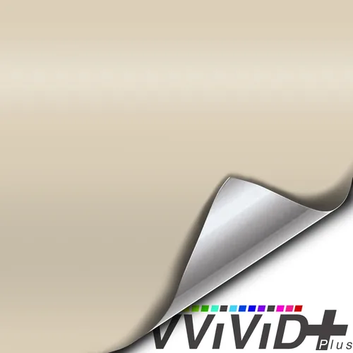 Miniatura 2 de VViViD+ Rollo de vinilo para envolver color beig mate de rally (1 pie x 5 pies)