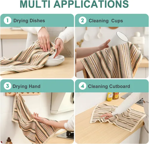 Miniatura 5 de SALAS Toallas de Cocina Premium de Algodón para Secar Platos, Toallas Grandes y Largas de Mano de Cocina, Paños de Cocina de Algodón Gruesos