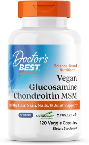 Doctor's Best Vegana glucosamina condroitina MSM – Suplemento de apoyo a la salud de las articulaciones para mujeres y hombres, apoyo nutricional