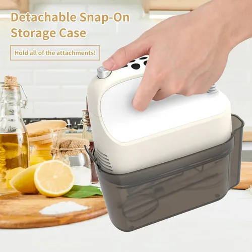 Miniatura 6 de Yomelo Batidora de mano digital de 9 velocidades, potente motor de CC de 400 W, batidora de mano eléctrica de mano con estuche de almacenamiento a