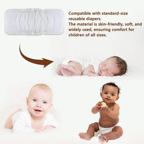 Miniatura 6 de TDIAPERS Pañales de tela reutilizables, lavables, de bolsillo, talla única, ajustable para pañales de tela a presión, paquete de 6 con 6 insertos
