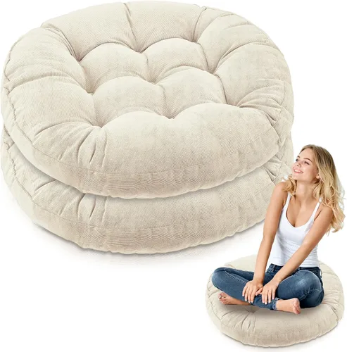Miniatura 9 de Almohadas de suelo Jerify 22 x 22 Pulgadas Redondas Cuadradas Grandes Almohada de meditación para piso para aula Meditación para adultos Almohada