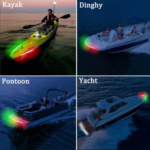 Miniatura 6 de Boaton Luces de navegación LED para barco marino, luces de pesca nocturna, sin taladrar, luces de arco para cubierta, luces de cortesía, luces