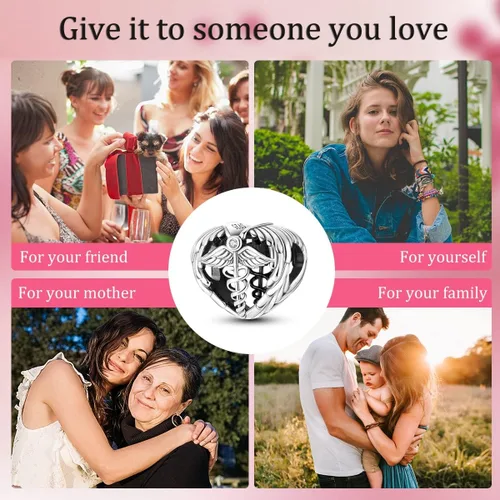 Miniatura 6 de Hapour Abalorios de plata de ley 925 aptos para pulseras de dije, dije de corazón de sol para mascotas, pulsera y collar, cuentas de joyería