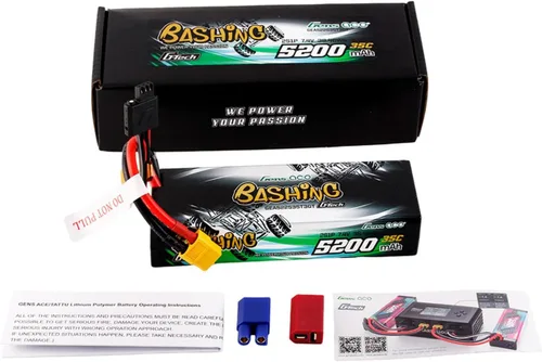 Miniatura 5 de Gens ace 5200mAh 2S1P 35C 7.4V G-tech Bashing Series Lipo Battery Pack Hardcase 24# con EC3, T y XT60 adaptador (2 piezas)