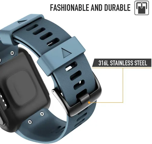 Miniatura 3 de NotoCity Correa de reloj de repuesto de silicona suave para Garmin Forerunner 35, compatible con Forerunner 35 Smartwatch Pizarra