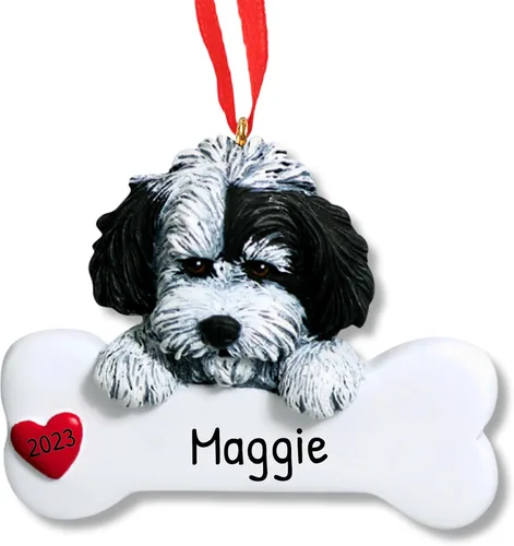 Miniatura 25 de Adornos de Navidad personalizados para perros 2024 – Adornos navideños de hueso de perro Husky para amantes de los perros, adorno de primera Navidad