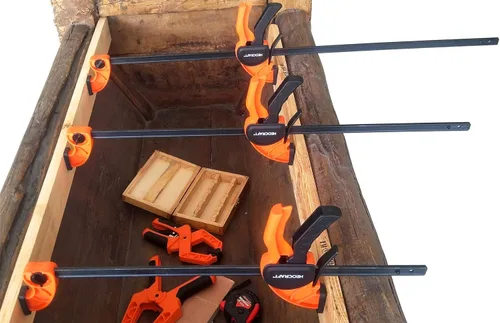 Miniatura 7 de Abrazaderas de barra de trinquete de liberación rápida para carpintería (juego de 2 piezas de 18 pulgadas), abrazadera ajustable ligera con una sola
