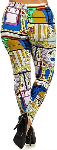Miniatura 3 de World of Leggings Originals - Leggings tribales con estampado floral suave y suave talla grande