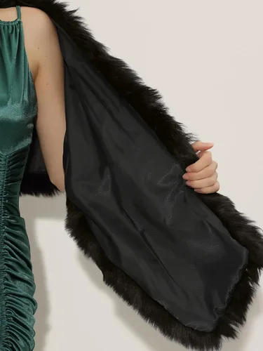 Miniatura 5 de Allegra K Chal de piel sintética para mujer, elegante, para fiesta de boda