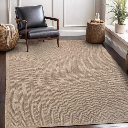 Miniatura 60 de CAMILSON Easy Alfombra de yute, 2 x 3 pulgadas, interiores y exteriores, fibra gris oscuro, para sala de estar, patio y cocina, diseño tejido